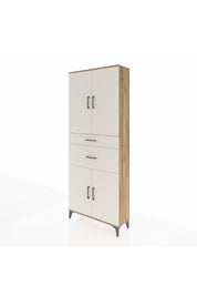 Arges Dolap 4 Raflı 2 Çekmeceli 4 Kapaklı 88x30x221 Çam-Aytaşı