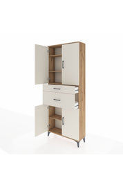 Arges Dolap 4 Raflı 2 Çekmeceli 4 Kapaklı 88x30x221 Çam-Aytaşı