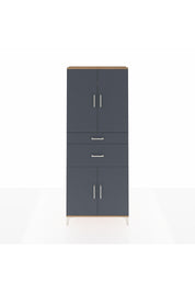 Arges Dolap 4 Raflı 2 Çekmeceli 4 Kapaklı 88x30x221 Çam-Antrasit