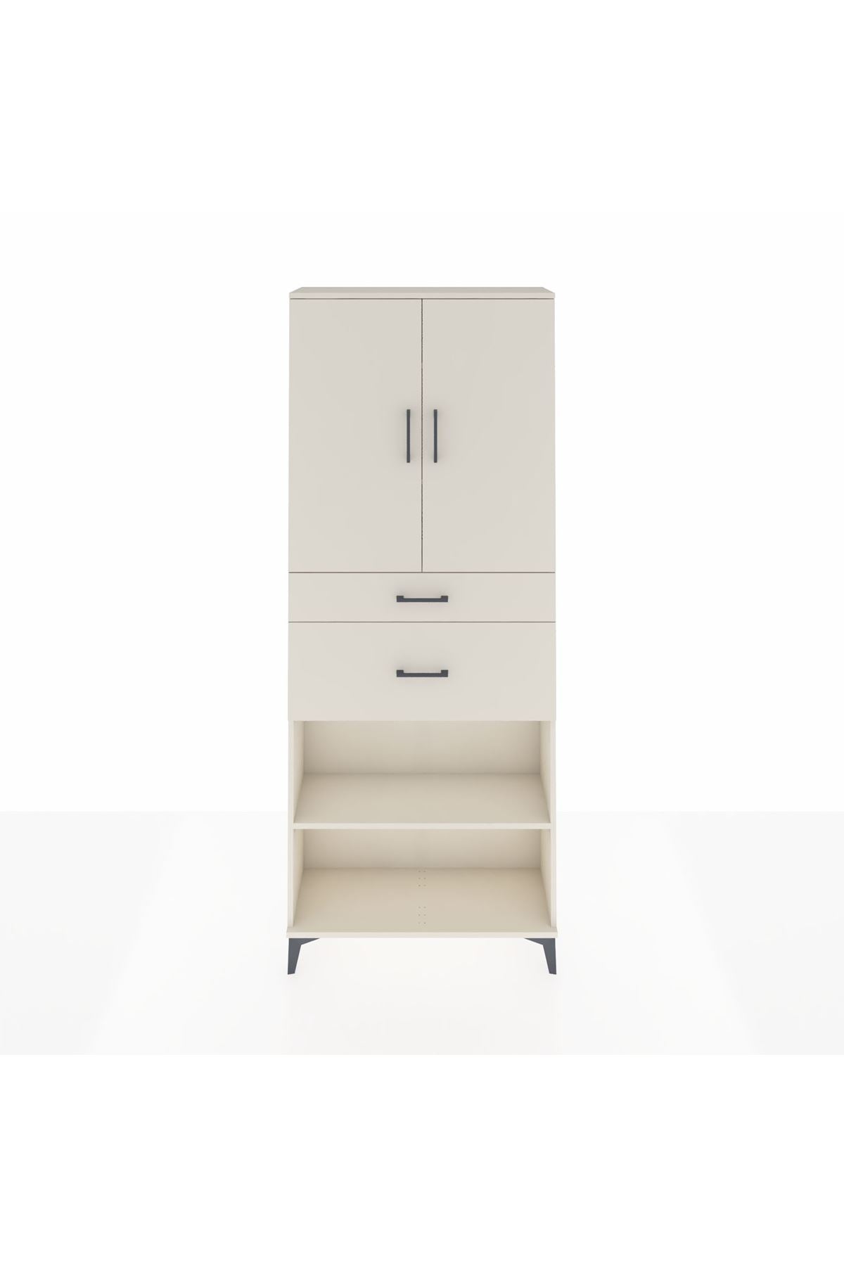 Arges Dolap 4 Raflı 2 Çekmeceli 2 Kapaklı 88x30x221 Aytaşı-Aytaşı