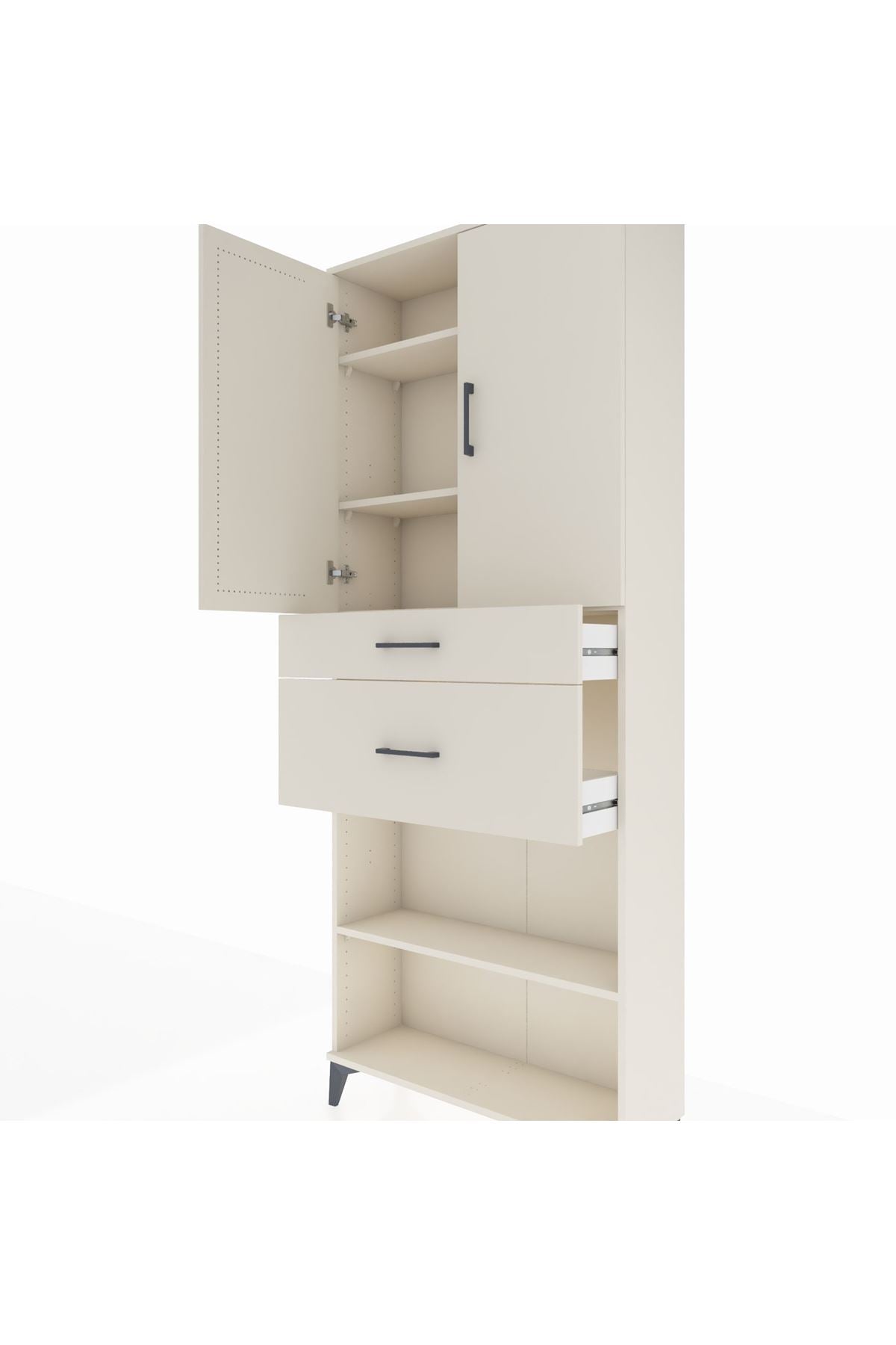 Arges Dolap 4 Raflı 2 Çekmeceli 2 Kapaklı 88x30x221 Aytaşı-Aytaşı