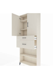 Arges Dolap 4 Raflı 2 Çekmeceli 2 Kapaklı 88x30x221 Aytaşı-Aytaşı