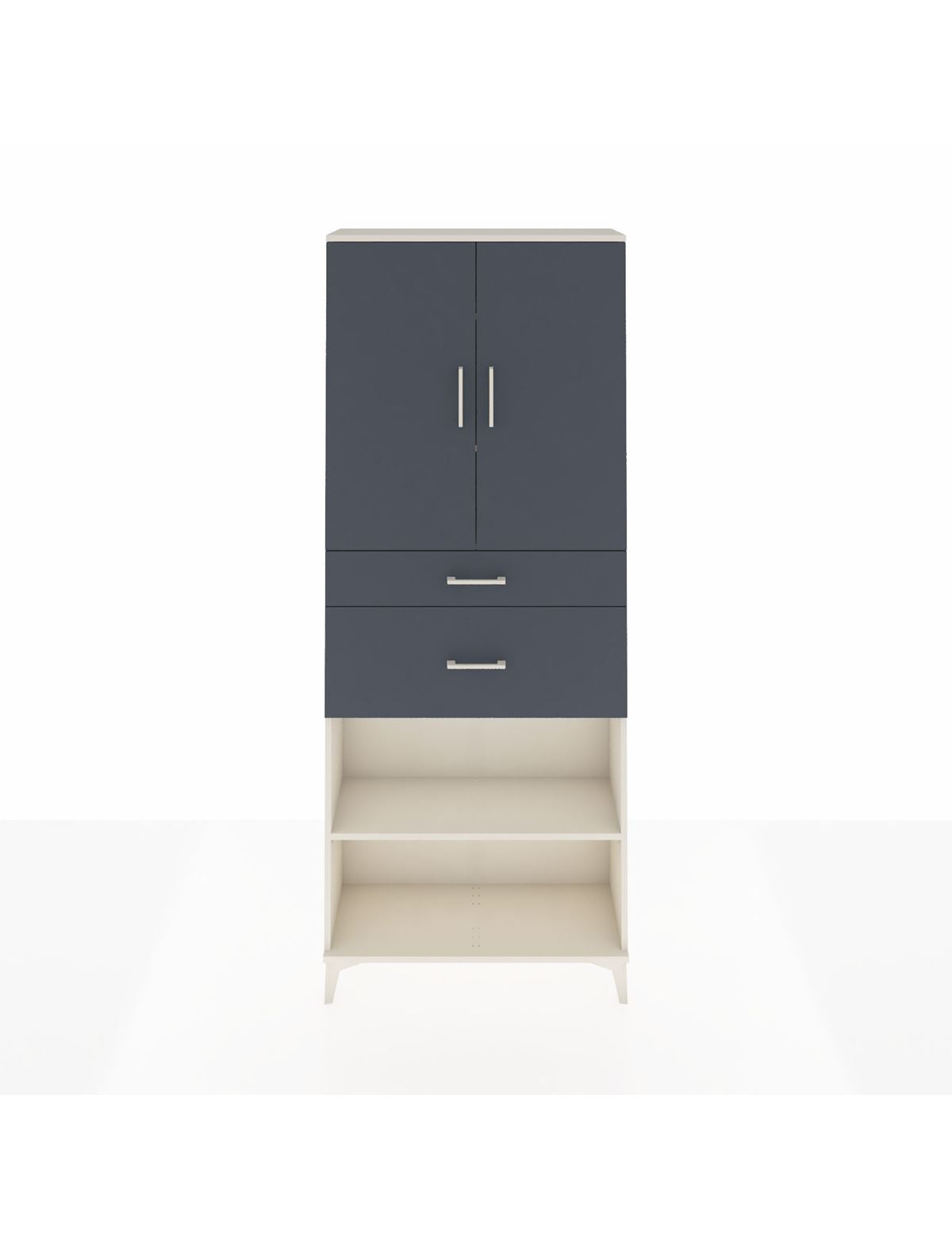 Arges Dolap 4 Raflı 2 Çekmeceli 2 Kapaklı 88x30x221 Aytaşı-Antrasit