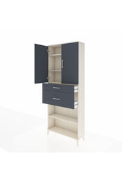 Arges Dolap 4 Raflı 2 Çekmeceli 2 Kapaklı 88x30x221 Aytaşı-Antrasit