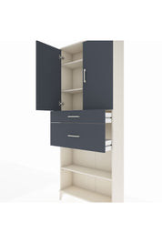 Arges Dolap 4 Raflı 2 Çekmeceli 2 Kapaklı 88x30x221 Aytaşı-Antrasit