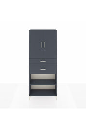 Arges Dolap 4 Raflı 2 Çekmeceli 2 Kapaklı 88x30x221 Antrasit-Antrasit