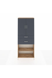 Arges Dolap 4 Raflı 2 Çekmeceli 2 Kapaklı 88x30x221 Çam-Antrasit