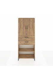 Arges Dolap 4 Raflı 2 Çekmeceli 2 Kapaklı 88x30x221 Çam-Çam