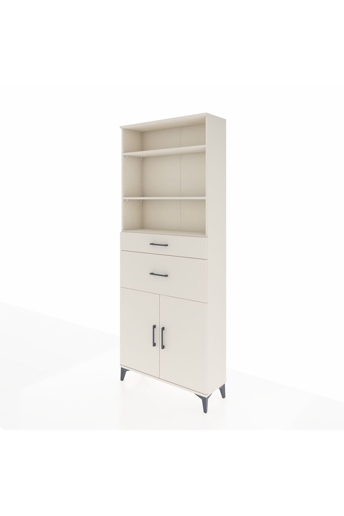 Arges Dolap 4 Raflı 2 Çekmeceli 2 Kapaklı 88x30x221 Aytaşı-Aytaşı