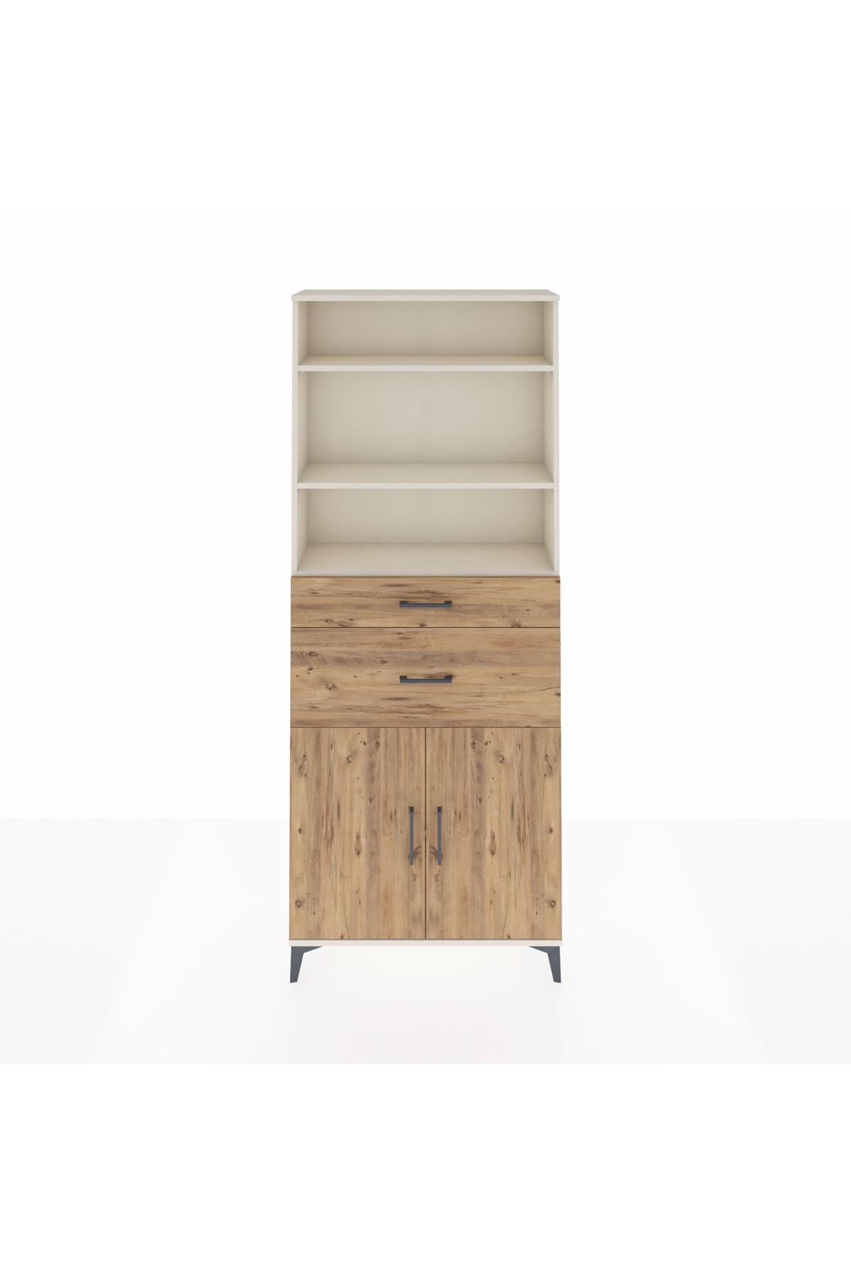 Arges Dolap 4 Raflı 2 Çekmeceli 2 Kapaklı 88x30x221 Aytaşı-Çam