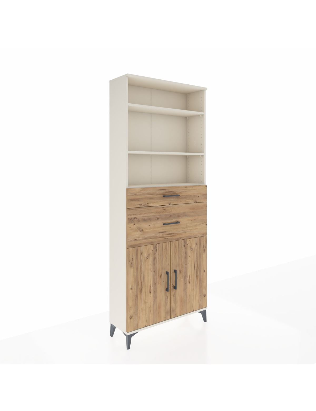 Arges Dolap 4 Raflı 2 Çekmeceli 2 Kapaklı 88x30x221 Aytaşı-Çam