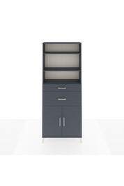 Arges Dolap 4 Raflı 2 Çekmeceli 2 Kapaklı 88x30x221 Antrasit-Antrasit