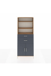 Arges Dolap 4 Raflı 2 Çekmeceli 2 Kapaklı 88x30x221 Çam-Antrasit