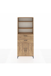 Arges Dolap 4 Raflı 2 Çekmeceli 2 Kapaklı 88x30x221 Çam-Çam