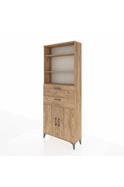 Arges Dolap 4 Raflı 2 Çekmeceli 2 Kapaklı 88x30x221 Çam-Çam
