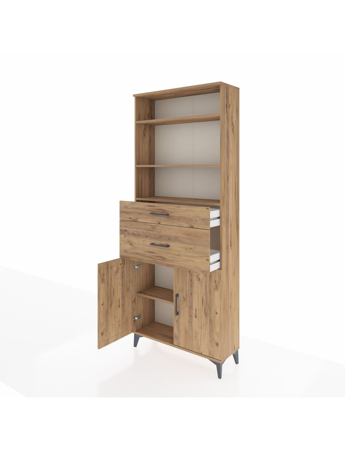 Arges Dolap 4 Raflı 2 Çekmeceli 2 Kapaklı 88x30x221 - S30M172V9A
