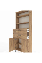 Arges Dolap 4 Raflı 2 Çekmeceli 2 Kapaklı 88x30x221 Çam-Çam