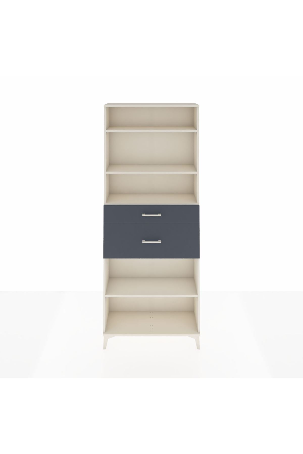 Arges Dolap 4 Raflı 2 Çekmeceli 88x30x221 Aytaşı-Antrasit