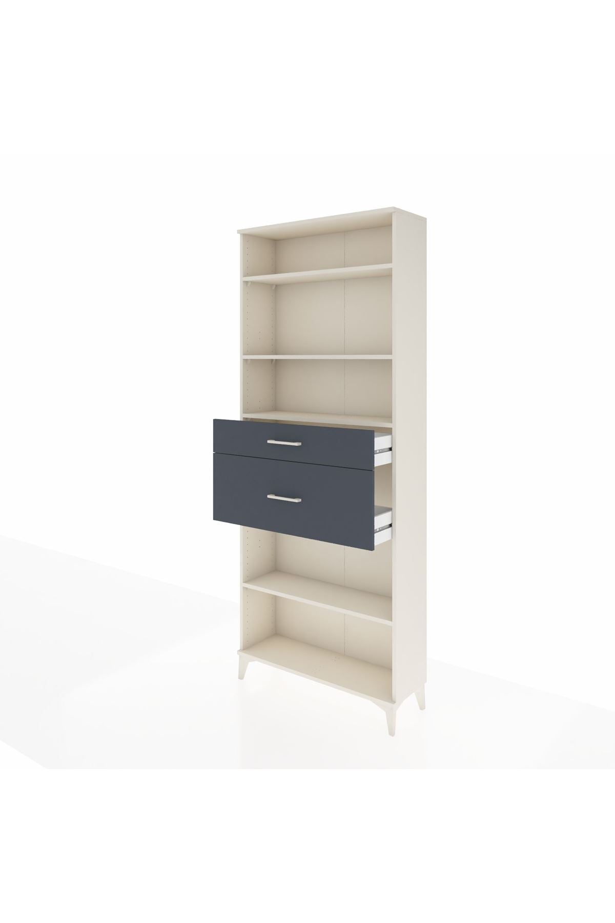 Arges Dolap 4 Raflı 2 Çekmeceli 88x30x221 Aytaşı-Antrasit