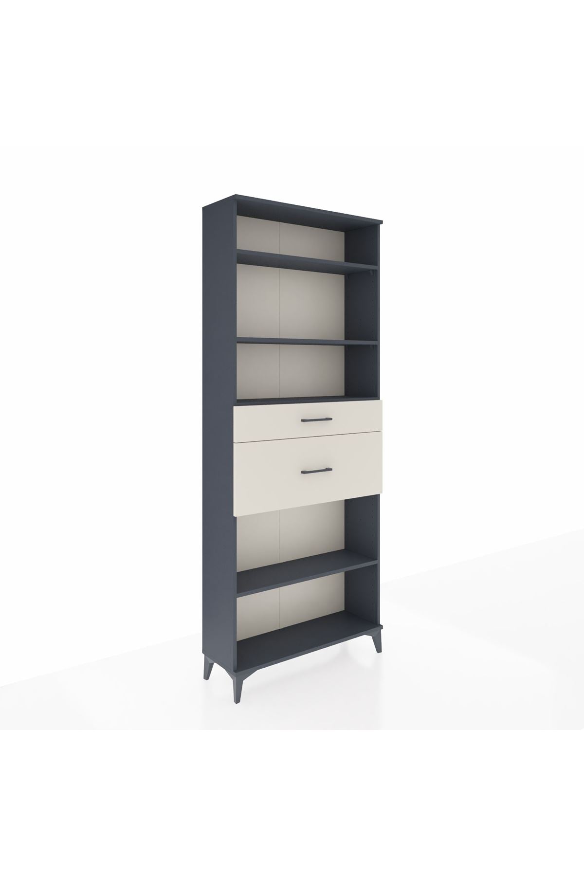 Arges Dolap 4 Raflı 2 Çekmeceli 88x30x221 Antrasit-Aytaşı