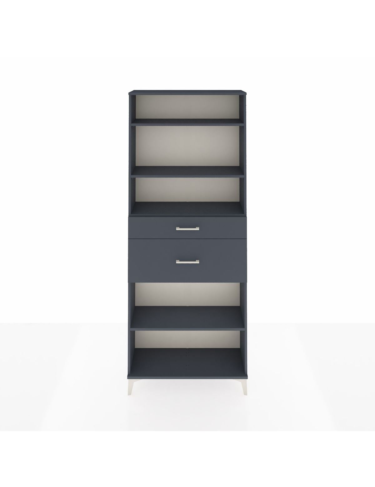 Arges Dolap 4 Raflı 2 Çekmeceli 88x30x221 Antrasit-Antrasit