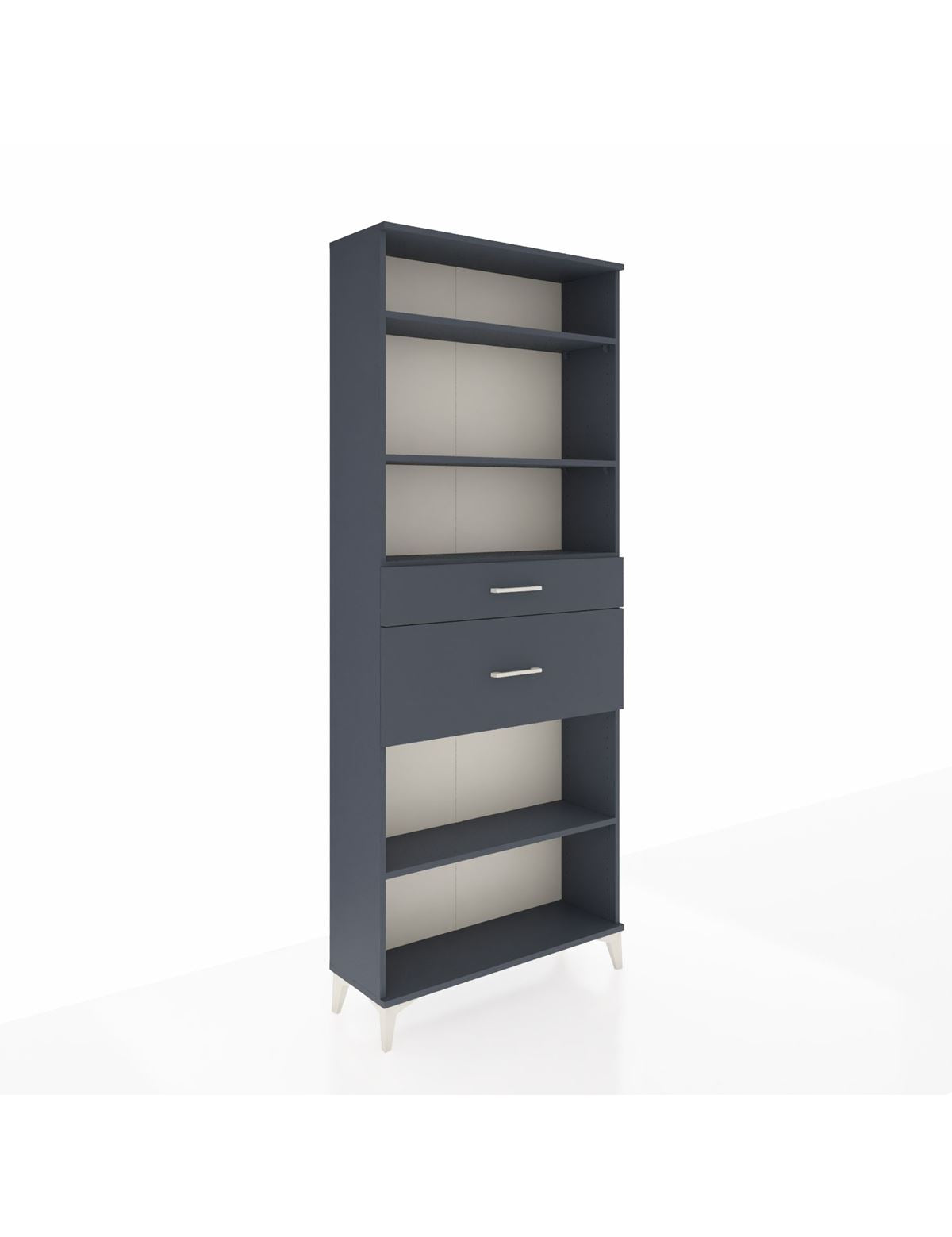 Arges Dolap 4 Raflı 2 Çekmeceli 88x30x221 Antrasit-Antrasit