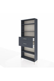 Arges Dolap 4 Raflı 2 Çekmeceli 88x30x221 Antrasit-Antrasit