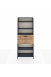 Arges Dolap 4 Raflı 2 Çekmeceli 88x30x221 Antrasit-Çam