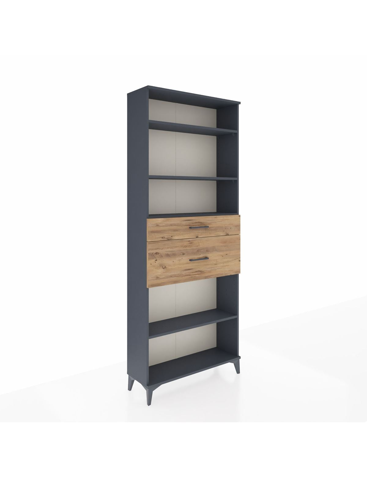 Arges Dolap 4 Raflı 2 Çekmeceli 88x30x221 Antrasit-Çam