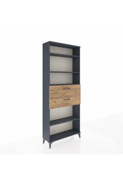 Arges Dolap 4 Raflı 2 Çekmeceli 88x30x221 Antrasit-Çam