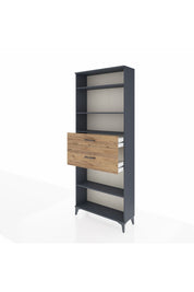 Arges Dolap 4 Raflı 2 Çekmeceli 88x30x221 Antrasit-Çam