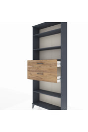 Arges Dolap 4 Raflı 2 Çekmeceli 88x30x221 Antrasit-Çam