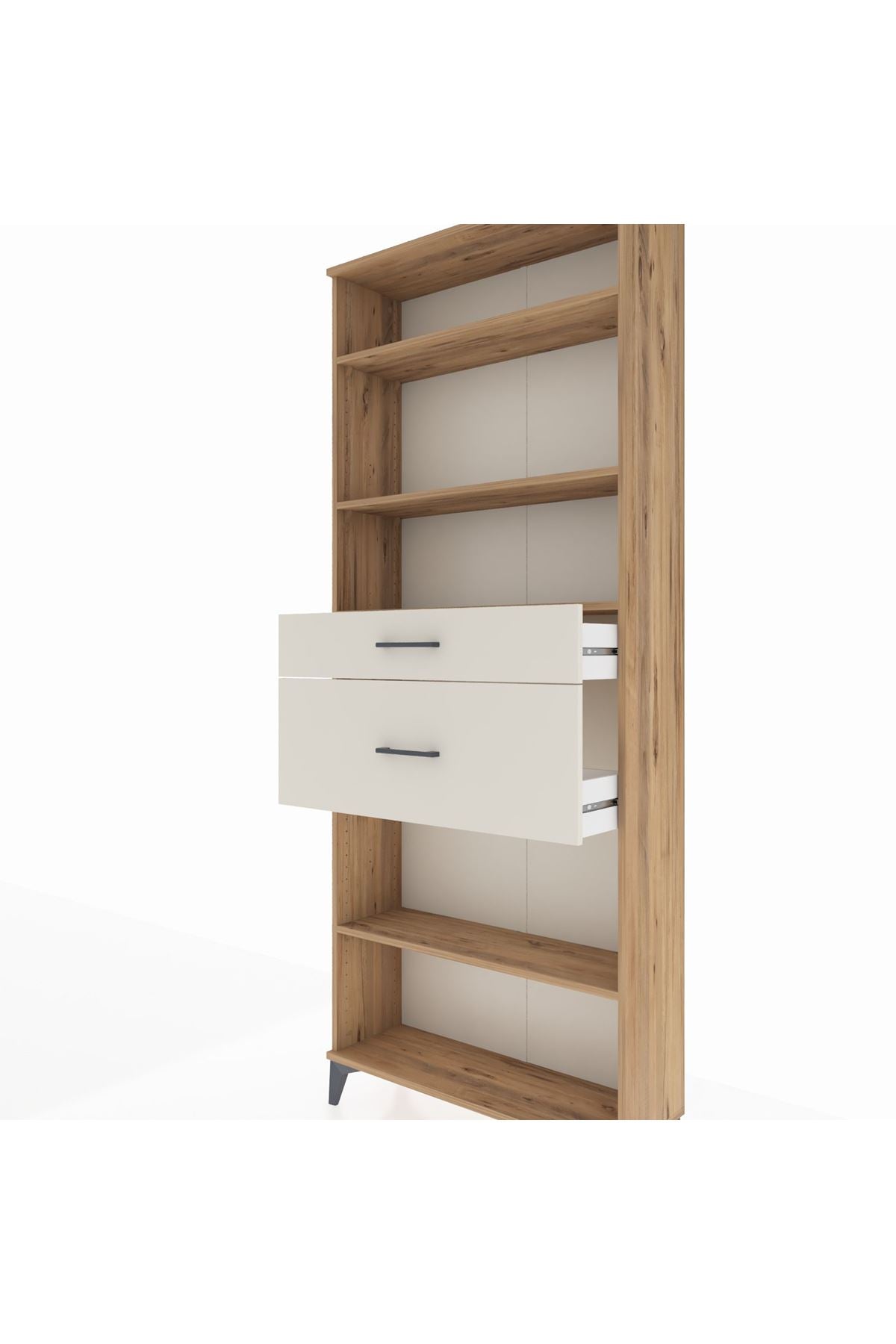 Arges Dolap 4 Raflı 2 Çekmeceli 88x30x221 Çam-Aytaşı