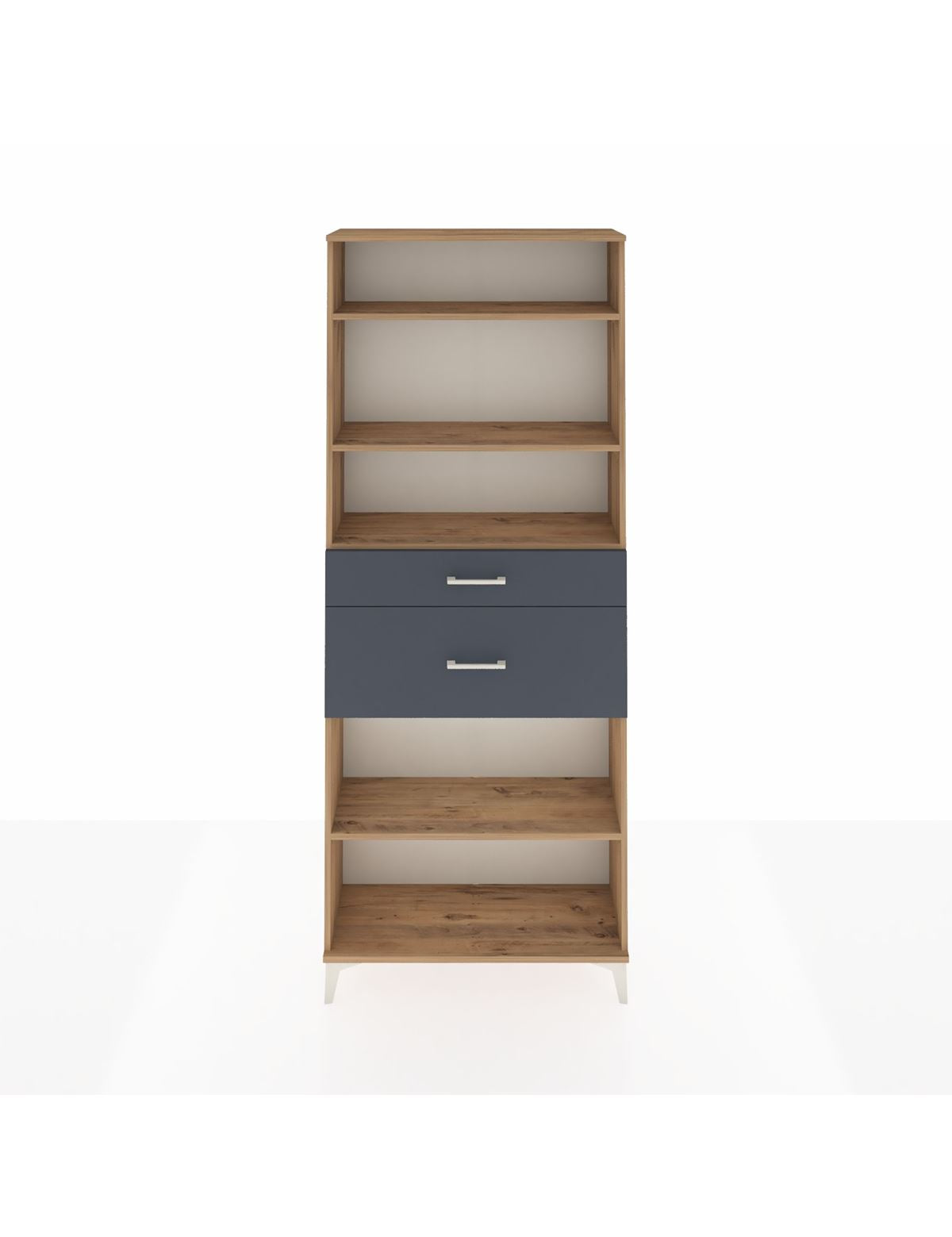 Arges Dolap 4 Raflı 2 Çekmeceli 88x30x221 Çam-Antrasit