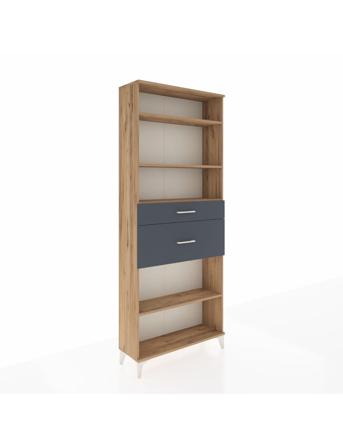 Arges Dolap 4 Raflı 2 Çekmeceli 88x30x221 Çam-Antrasit