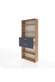 Arges Dolap 4 Raflı 2 Çekmeceli 88x30x221 Çam-Antrasit