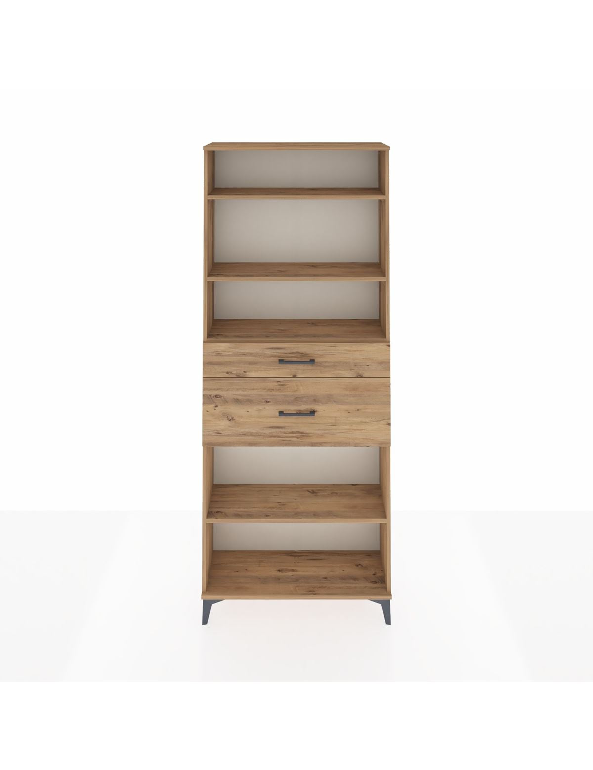 Arges Dolap 4 Raflı 2 Çekmeceli 88x30x221 Çam-Çam