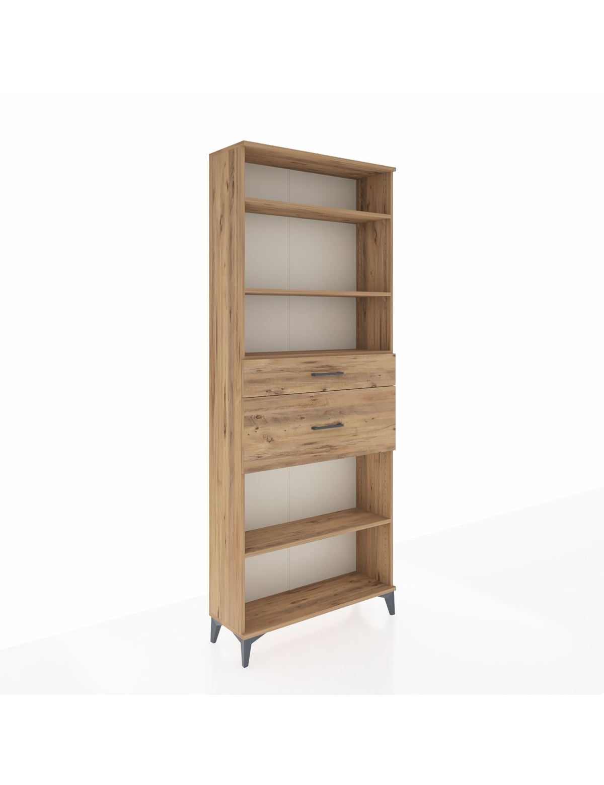 Arges Dolap 4 Raflı 2 Çekmeceli 88x30x221 Çam-Çam