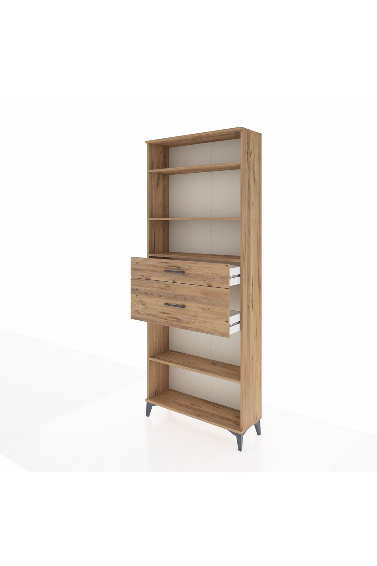 Arges Dolap 4 Raflı 2 Çekmeceli 88x30x221 Çam-Çam