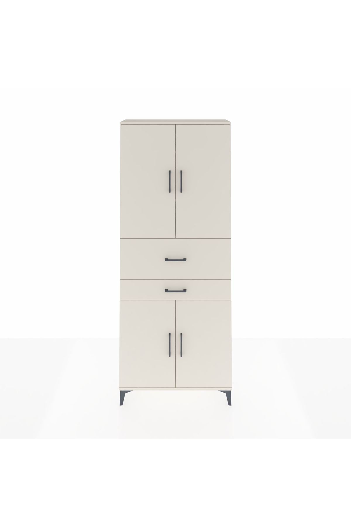 Arges Dolap 4 Raflı 2 Çekmeceli 4 Kapaklı 88x30x221 Aytaşı-Aytaşı