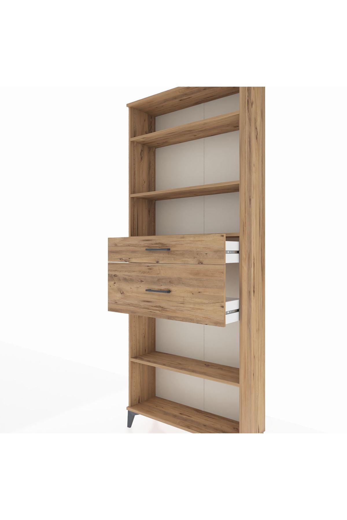 Arges Dolap 4 Raflı 2 Çekmeceli 88x30x221 Çam-Çam