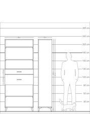 Arges Dolap 4 Raflı 2 Çekmeceli 88x30x221 Çam-Çam