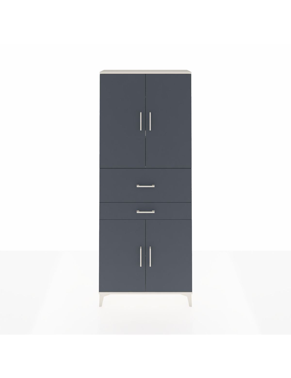 Arges Dolap 4 Raflı 2 Çekmeceli 4 Kapaklı 88x30x221 Aytaşı-Antrasit