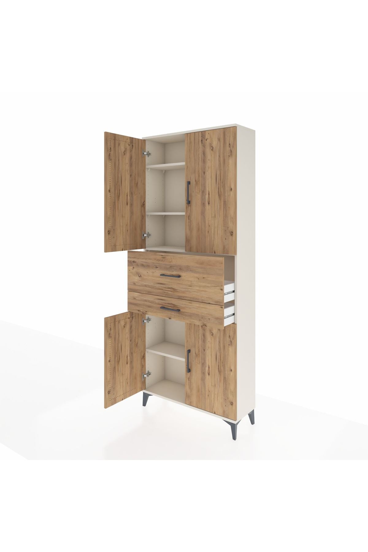 Arges Dolap 4 Raflı 2 Çekmeceli 4 Kapaklı 88x30x221 Aytaşı-Çam