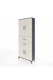 Arges Dolap 4 Raflı 2 Çekmeceli 4 Kapaklı 88x30x221 Antrasit-Aytaşı