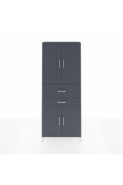 Arges Dolap 4 Raflı 2 Çekmeceli 4 Kapaklı 88x30x221 Antrasit-Antrasit