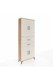 Arges Dolap 4 Raflı 2 Çekmeceli 4 Kapaklı 88x30x221 Çam-Aytaşı