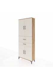 Arges Dolap 4 Raflı 2 Çekmeceli 4 Kapaklı 88x30x221 Çam-Aytaşı
