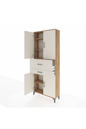 Arges Dolap 4 Raflı 2 Çekmeceli 4 Kapaklı 88x30x221 Çam-Aytaşı