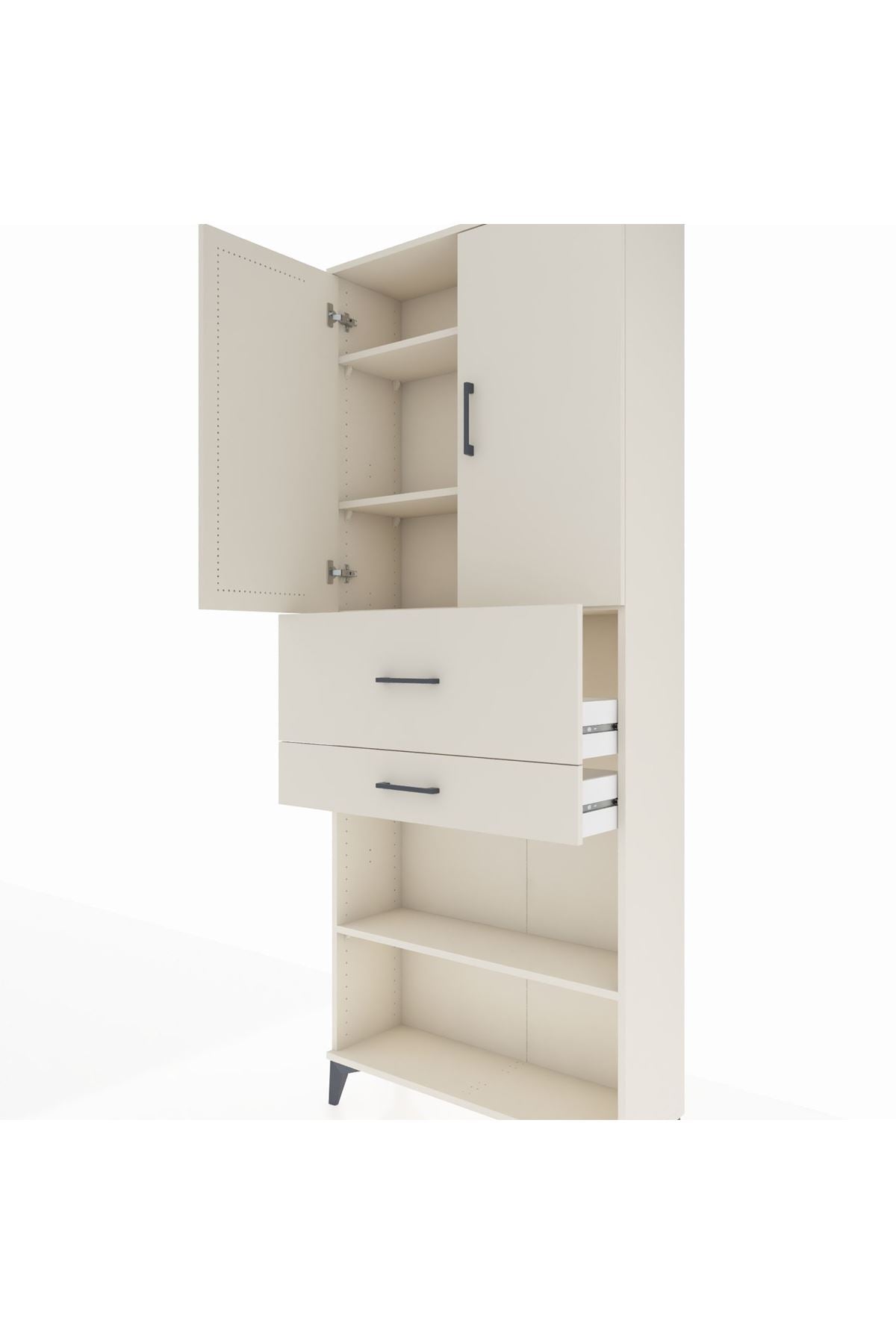 Arges Dolap 4 Raflı 2 Çekmeceli 2 Kapaklı 88x30x221 Aytaşı-Aytaşı